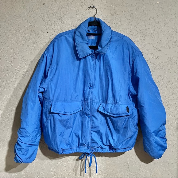Free People Movement | Off The Bleachers Coaches Jacket In Blue Size: Large - Picture 4 of 7